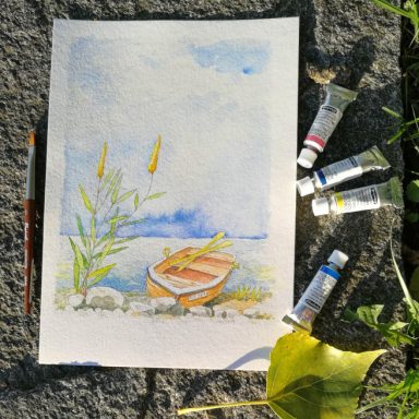 Aquarell am Bodensee